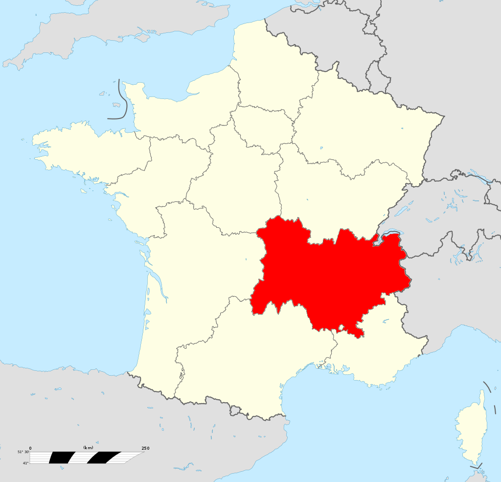 Auvergne-Rhône-Alpes map fioul
