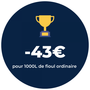 la réduction moyenne obtenue lors de notre dernier achat groupé de fioul